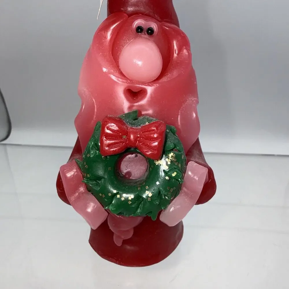 Vintage Santa Candle By Northern Lights Handmade Santa Wreath